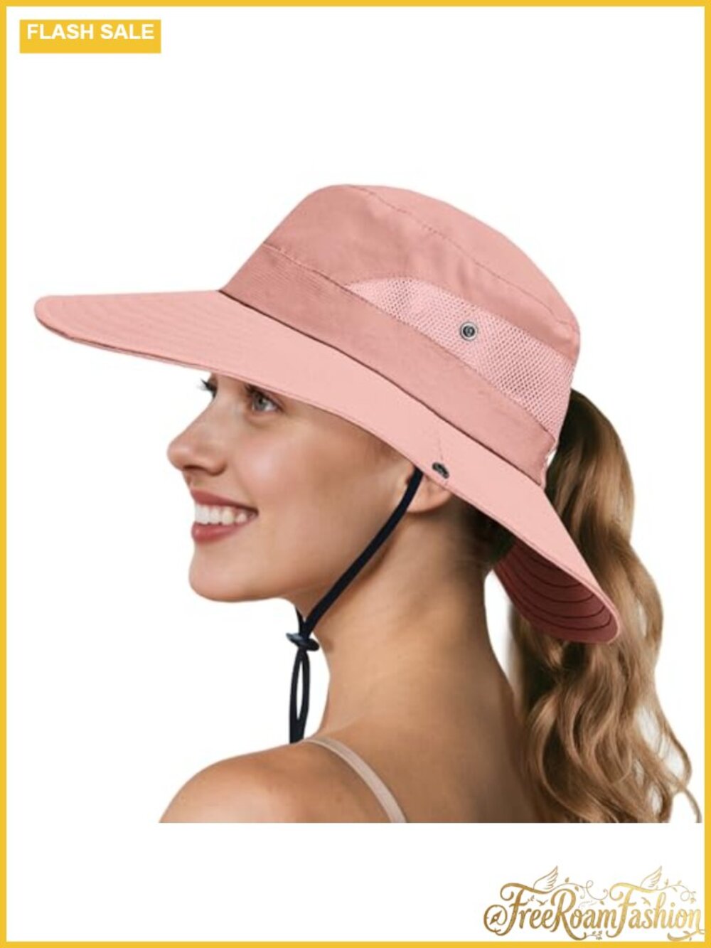 NPQQUAN Ponytail Sun Hat UPF 50+ Wide Visor UV Protection